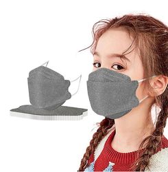 Face Mask 50/100/200pcs Kids Kf94 Ansigtsmaske Fisk Shape Mask 4 Lag Beskyttende Student Engangsmaske grå A