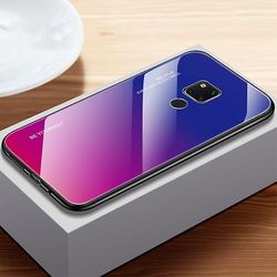 AIR Unikt stødsikkert etui i hærdet glas til Huawei P30 - blå rød