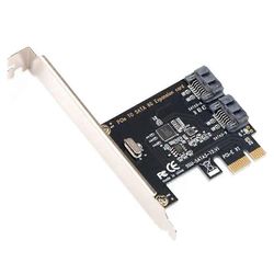 PCIE-SATA-kortti PCI-E-sovitin PCI Express - SATA3.0-muunnin 2-porttinen SATA III 6G -laajennus Contro Musta