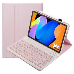AM31-yhteensopiva Lenovo Idea Tab Tablet TB336ZU / TB336FU -nahkakotelon kanssa Bluetooth-yhteensopiva näppäimistö Vaaleanpunainen