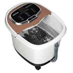 CWY Jalkakylpyhierontalaite teloilla 35-48°C Sähköinen jalkakylpyhierontalaite ruskea