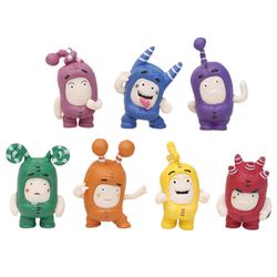 unbrand 7kplplush Oddbods Cartoon Toys Nuket Pehmeä Söpö Pogo Uusi 4cm Kuplat Jeff Toy