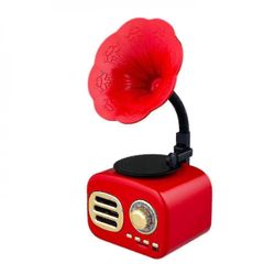 Retro Bluetooth-kompatibel høyttaler Bærbar Mini Trådløs Gramophone Høyttaler Med TF Spor Bærbar Lading Rød Høyttaler