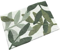 Linkrunning Blade Mikrofiber Stærk vandabsorption Grønt bad tæppe tårn med skridsikker tilbage inde i indgangsdør måtte til badeværelse gulv indend...