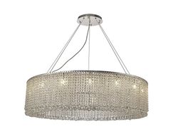 Inspired Lighting Empire 110cm Runde Loft Vedhæng Lysekrone, 15 Lys G9, Poleret Krom, Crystal