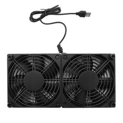 120mm 5v USB-käyttöinen PC-reititin Kaksi tuuletinta nopeussäätimellä Korkea jäähdytystuuletin yhteensopiva Routin kanssa