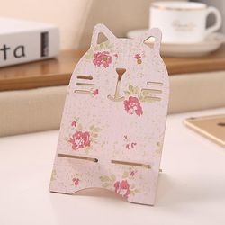 Træ farve udskrivning Desktop Cute Cartoon Animal Lazy mobiltelefon beslag Camellia kat