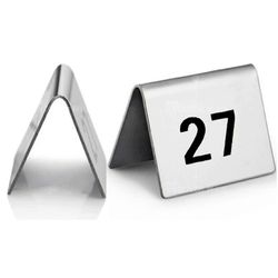 50 kpl ruostumattomasta teräksestä valmistettuja pöytänumeroita kahvilakäyttöön P 40 x L 50 mm