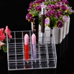 Gennemsigtig multifunktionel læbestift stand case makeup værktøjer arrangør