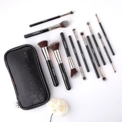 Makeup Bru Med Bag Makeup Brush Set Syntetisk Kabuki Foundat B Brush Face B