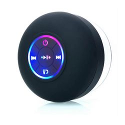No branded Uusi kannettava vedenpitävä Bluetooth-suihkukaiutin, jossa imukuppi ja LED-valot 3D Musta