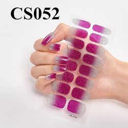 16 stykker / ark Fuld dækning indpakket neglelak sticker strimler Nail Art Dekoration Solid Color CSO52 1pcs
