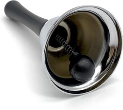 Silver Stål Hand Bell Högt Call Bell Alarm (1 Pc Silver)