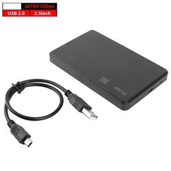 2,5 tommers Hdd SSD-sak Sata til USB 3.0 2.0-adapter Gratis 5 6 Gbps Box harddisk kabinett Support 2 TB Hdd disk for Windows Mac OS USB 2.0 SSD-etui