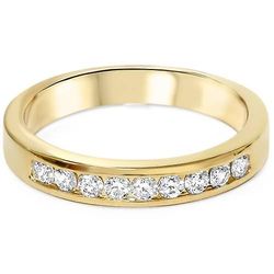 Pompeii3 1/4ct Diamond Ring Channel Set Wedding Band 14K gul guld størrelse 6
