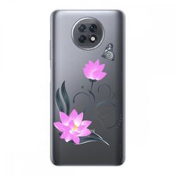 Crazy Kase Hull For Xiaomi Redmi Note 9t I Silikone Soft 1 Mm, Lotus Blomst og Butterfly