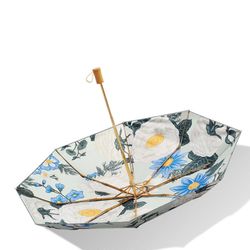 UPF 50+ UV suojaa sateenvarjo 8 kylkiluuta taitettava sateenvarjo sateenvarjo tuulenpitävä aurinkoa suojaavaan sateenvarjoon Travel Dailiin Bai-vuo...