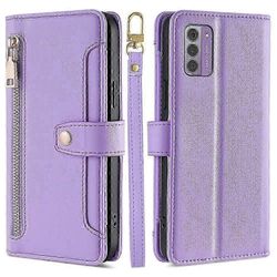 Nokia G42 -kotelolle vetoketjulompakko nahkainen iskunkestävä puhelimen suojus pitkällä ja lyhyellä hihnalla Monivärinen Style C