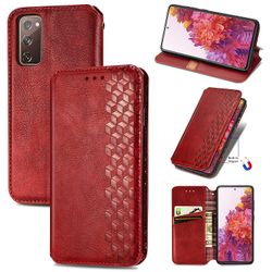 Kompatibel med Samsung Galaxy S20 Fe 4g / 5g Flip Case Etui Vintage Wallet Flip Cover med magnetisk lukning Coque - Blå rød
