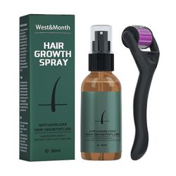 Westmonth Beard Growth Kit, 30ml Beard Growth Spray Anti-hiustenlähtö + Beard Roller Safe kivuton mikroneularulla