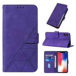 Gangxun Kompatibel med Iphone X / Xs etui læder folio cover tegnebog magnetisk premium Tui Coque lilla