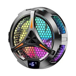 X42 tabletti jäähdytin tabletin jäähdytin RGB värikäs valaistus 10cm magneettinen puolijohdejäähdytin tuuletin tabletille Musta