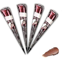4 kpl Henna Ruskea Pisamia Luonnollinen, Henna Tatuoinnin väri Ruskea, Luonnolliset Henna Kermakartiot, Tatuointitarrat väliaikaisiin tatuointeihin...