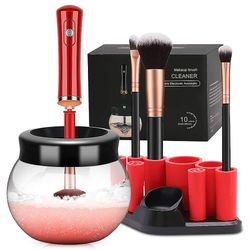 Barsinfi make-up børste vaskemaskine og tørretumbler, udstyret med kraftig roterende enhed Rød