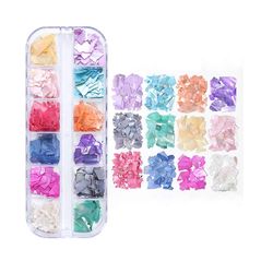 Grape Pp 12 farver Glitter Shell Pailletter Nail Art Holographic Mermaid Sticker