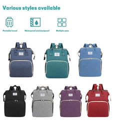 7-i-1 bleiepose ryggsekk sammenleggbar vanntett veske barnevogn mamma reise bleie bag seng ryggsekk bleie bag Andre Medium(30-50cm)