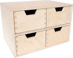 Creative Deco Laatikon laatikkoelementti | 4 laatikkoa | 28,5x20x19cm | koivuvanerista valmistetuille pienille esineille Tietysti 28.4x21.4x21
