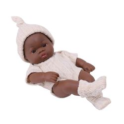 7 tuumaa nukke musta vauva uudestisyntynyt tyttö realistinen vartalo afroamerikkalainen vauva Musta iho Khaki