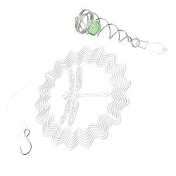 Crystal Spiral Twister Wind Twister Spinner Ndoor Udendørs Dragonfly Shape Sølv