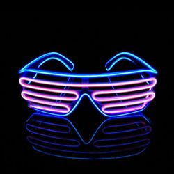 Neon Led Light Up Shutter Blinkende briller Briller Briller For Nightclub Halloween Rave Party rosa blå