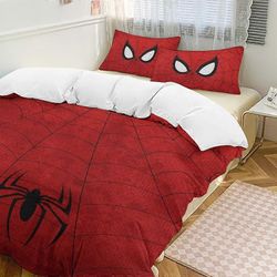 Vuodevaatteet HF142 Spider-Man vuodevaatteet lohdutussarjat, 3-osainen vuodevaatteet Pehmeä lämmin sänkysetti, jossa 1 pussilakana ja 2 tyynyliinaa...