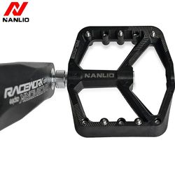 Nanlio Ultralight Seal Lejer Cykel Cykel Pedaler Cykling Nylon Road Bmx Mtb Pedaler Flat Platform Cykel Dele Tilbehør Sort