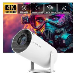 Projektor 4k android 11 Dual Wifi6 200 Ansi Allwinner H713 Bt5.0 1080p 1280 * 720p hemmabio utomhus bärbar projetor