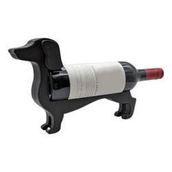 Mäyräkoiran viinipullon pidike Hauska henkilökohtainen koristeellinen viiniteline kodin sisustusaksentit Musta