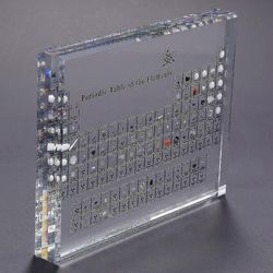 Akryyli jaksollinen taulukko todellisilla elementeillä, kemiallisten elementtien näyttö, jaksollinen elementtitaulukko, kouluopetus, syntymäpäivälahja