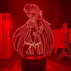 Anime LED-valo lukio DxD Rias Gremory makuuhuoneen sisustukseen yövalo Brithday lahjahuone 3D-lamppu Manga High School DxD (väri: D) B
