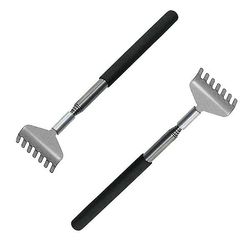1pc Ny udvidelse Metal rustfrit stål Ryg Scratcher Teleskopisk Sort