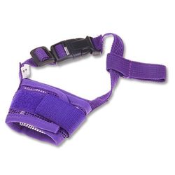 1pc Pet Hund justerbar maske bark bid mesh mund næse lilla M