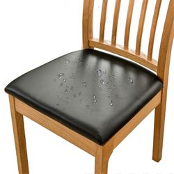 PU vedenpitävä tuoli istuinpäälliset irrotettava pehmustettu tuolinsuoja liukukansi toimisto- ja ruokasalin tuolille Musta 36 To 48CM