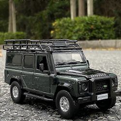 1:32 Rover Defender Alloy -automalli Diecasts Metal Toy Off-Road Vehicles Automalli Simulation Collection Lasten lelulahja Vihreä