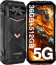 DOOGEE V Max Plus matkapuhelin 5G 36GB RAM + 512GB ROM 200MP kamera 22000mAh 6.58" HD+ näyttö Android14 musta