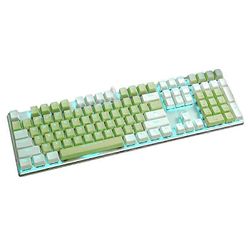 EK815 108Key RGB mekaaninen näppäimistö langallinen LED-sivulamppu punainen kytkin PUBG Valkoinen vihreä Black and white axis