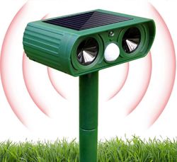 Ultraääni kissan pelote, kissaa hylkivä, aurinko eläin hylkivä, vedenpitävä liiketunnistimella ja salamalla, hylkivä lemmikkieläimille