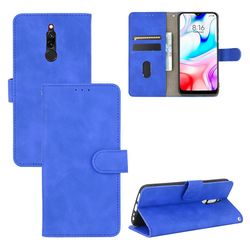 Etui til Xiaomi Redmi 8 Cover Premium læder med kortholder Flip Folio magnetisk etui Etui Coque - Sort Blå
