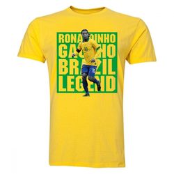 Gildan Ronaldinho Brasilien spiller T-Shirt (gul) - børn XLB (12-13 Years)