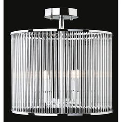 Firstlight Lighting Rialto 4 Light Semi Flush - Rund Krom, Klare glasstænger, G9